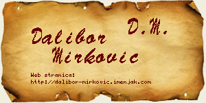Dalibor Mirković vizit kartica